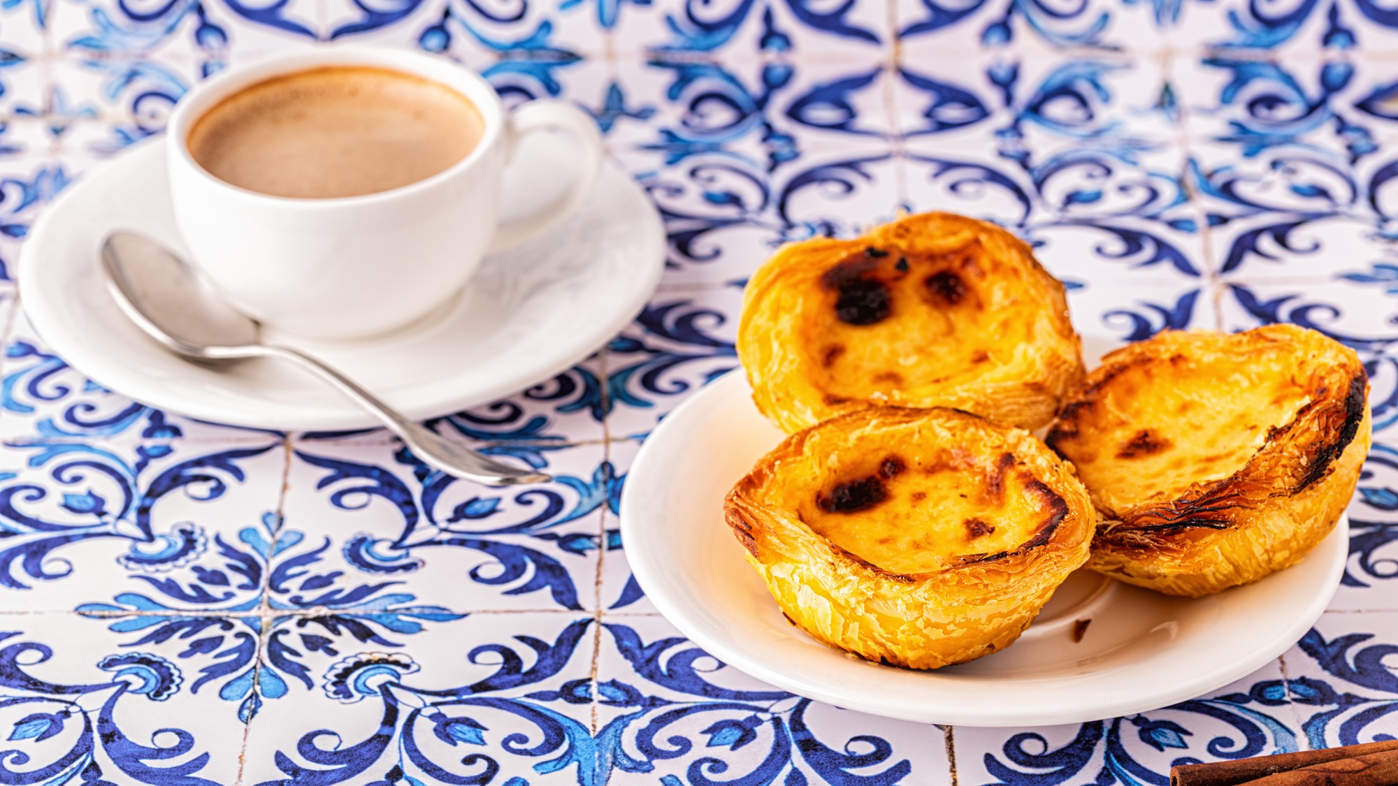 Egg tart, traditional Portuguese dessert, pastel de nata.