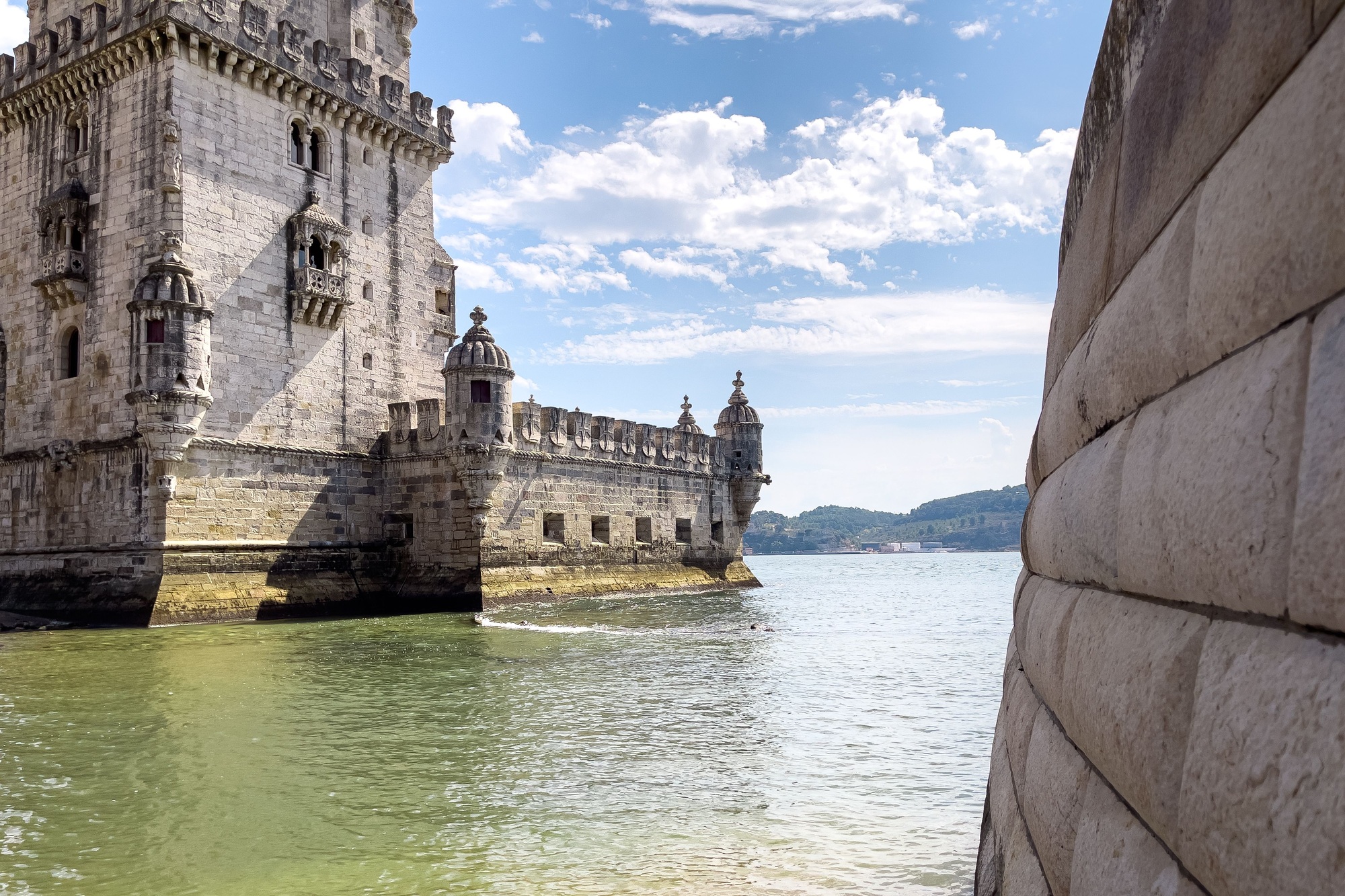 View Belem tower in Lisbon, Portugal